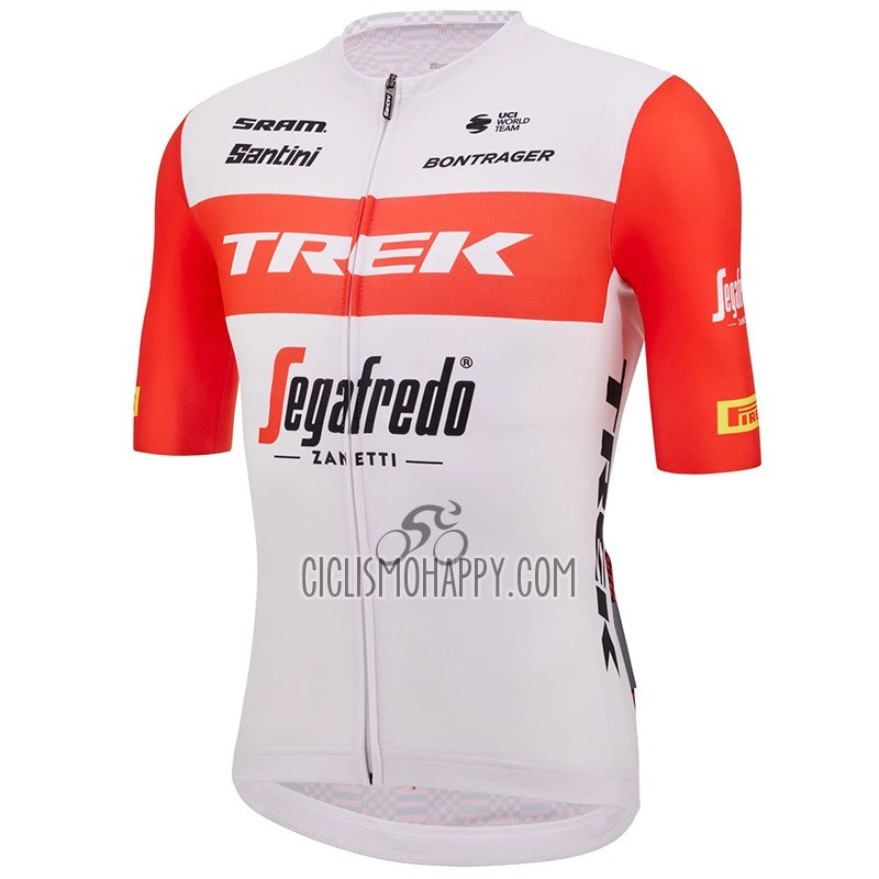Trek Segafredo Cycling Jersey Bib Short 2023 Men Short Sleeve White
